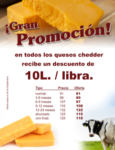 Promoción de quese Cheddar